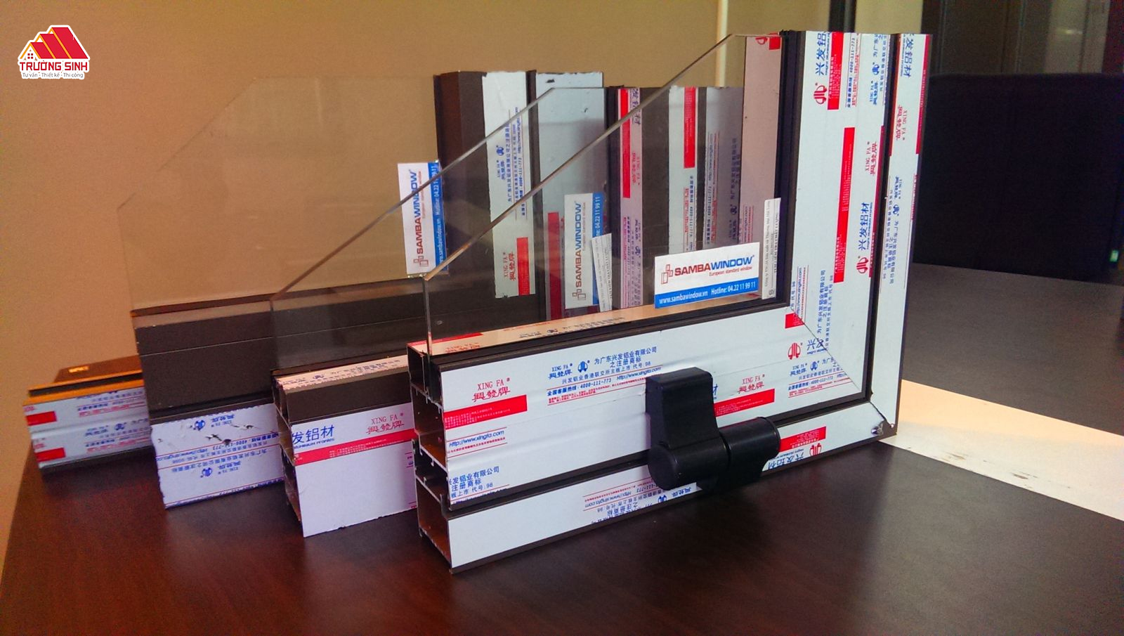 Hình ảnh mặt cắt cửa nhôm Xingfa